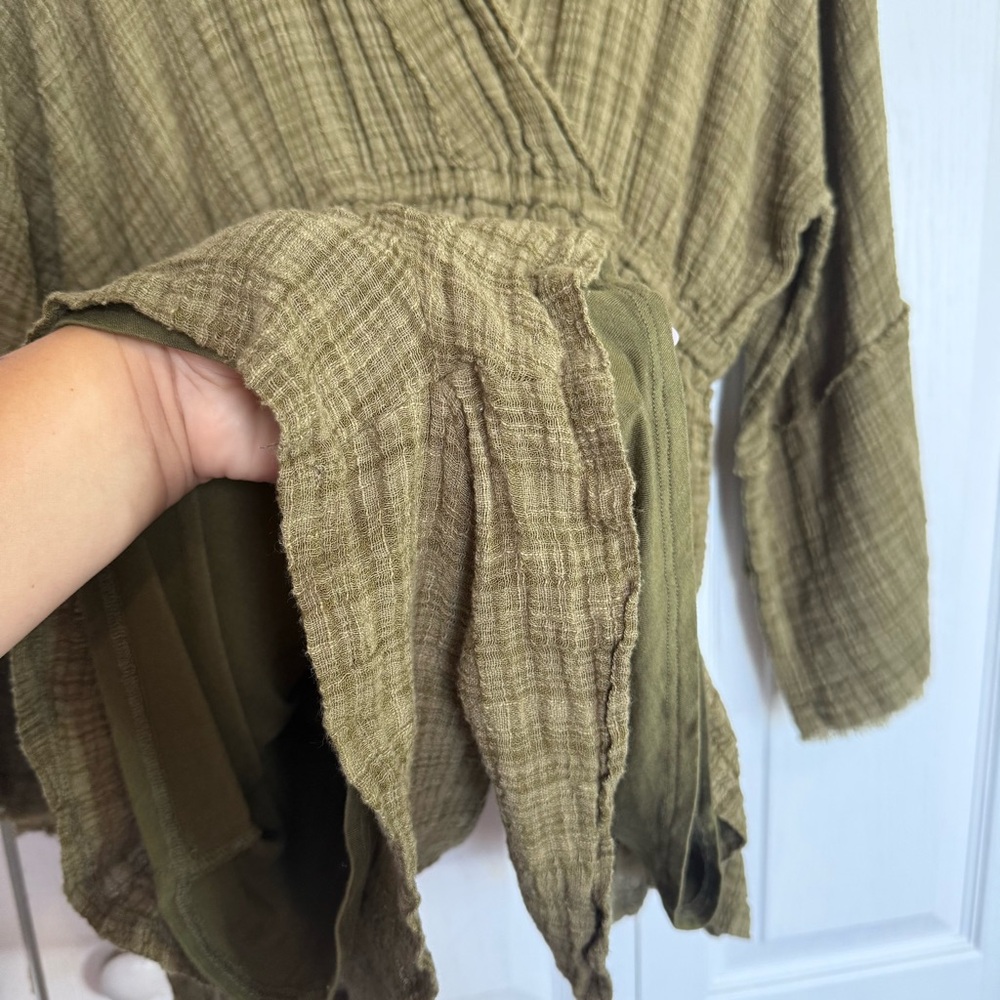FREE PEOPLE One Olive Textured Romper - Picture 5 of 8